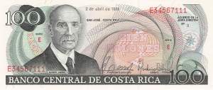 100 Colones Costa Rica 2.4.1986